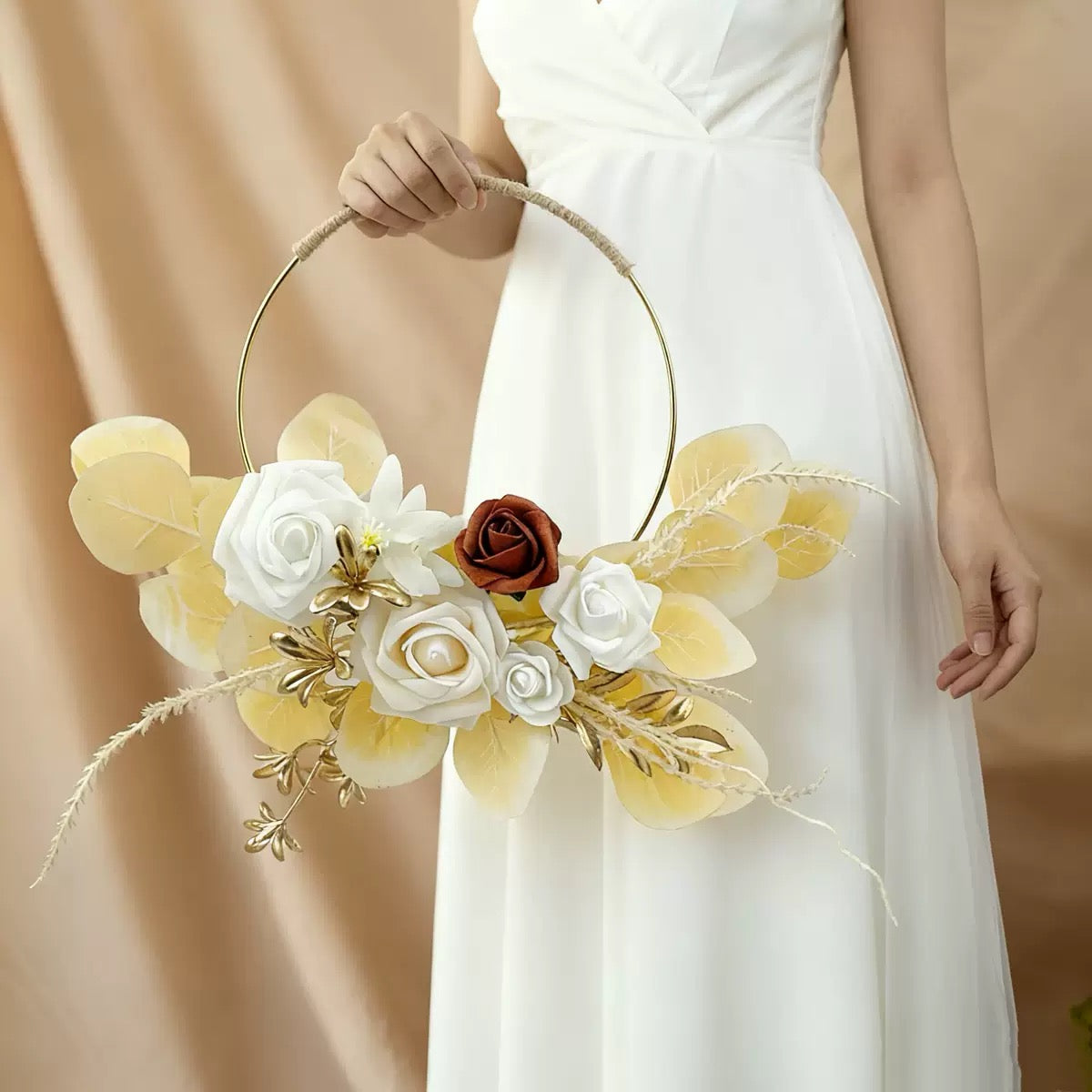 Artificial Floral Hoop Decor For Weddings, Parties & Home