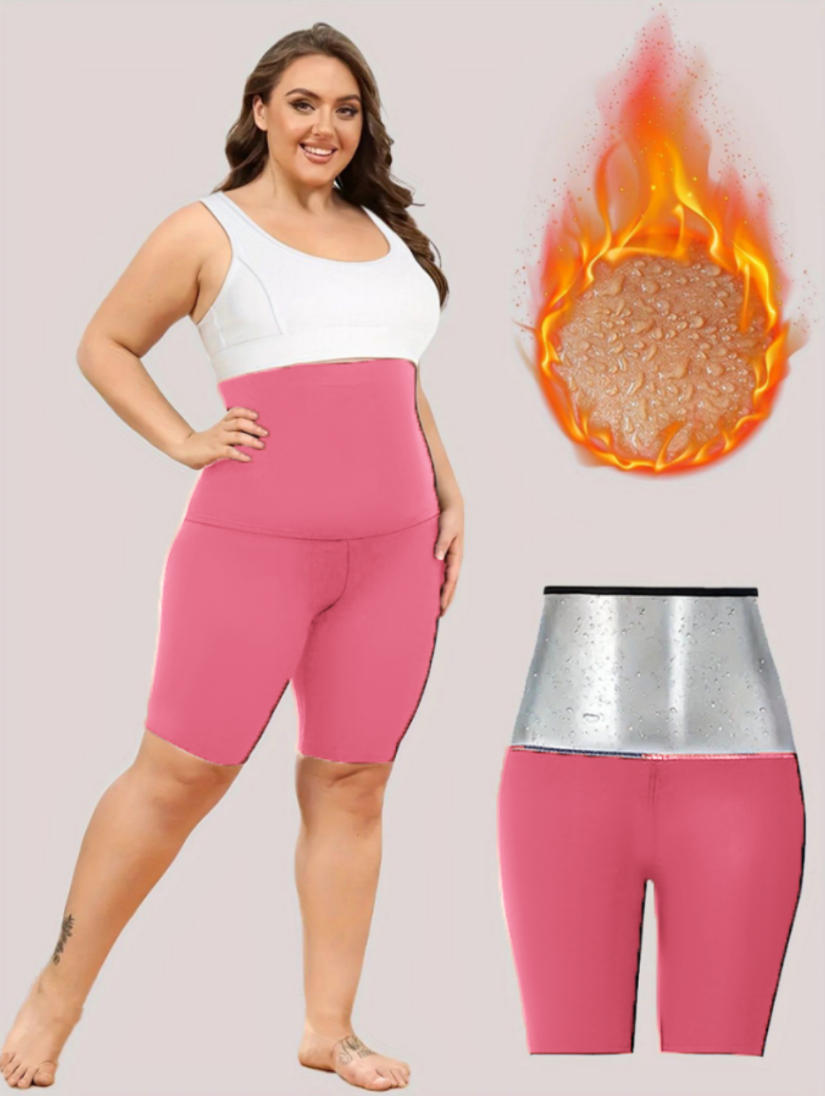 Plus Size Sauna Sweat Shorts For Women Slimming Compression Workout Thermo Waist Trainer Slimming Leggings Pants Body Shaper