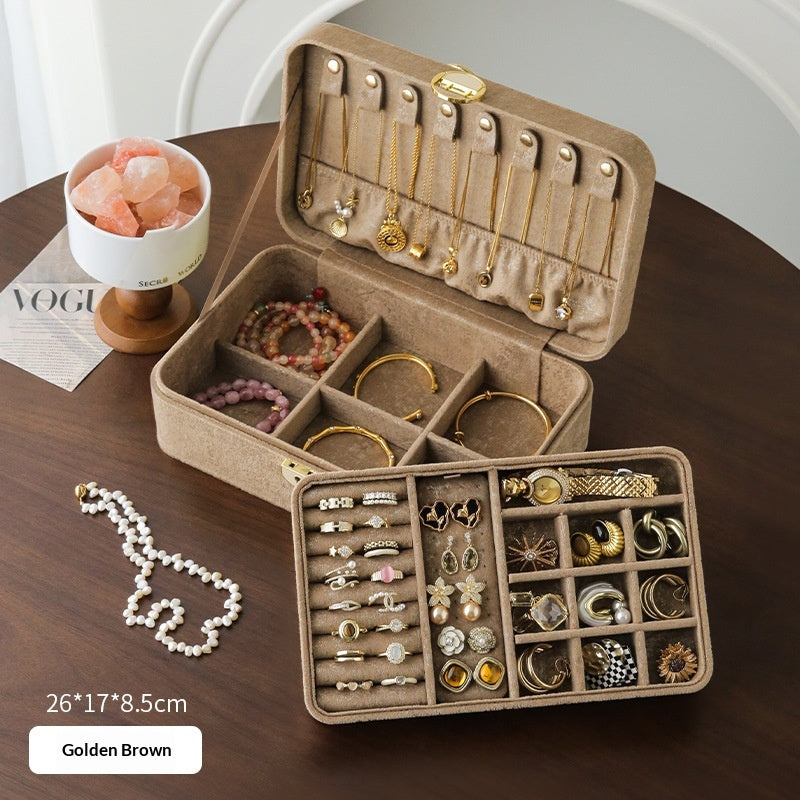 High-end Exquisite Large-capacity Gold Jewelry Box For Necklaces And Accessories
