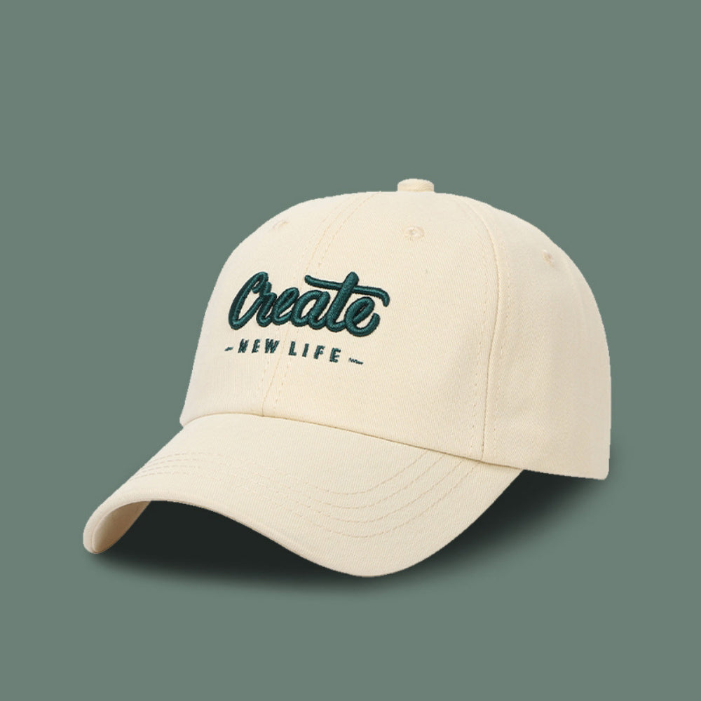 Simple And Fashionable. Create Lettered Soft-top Baseball Cap, Solid Color, Versatile For All Seasons, Suitable For Outdoor Use, Adjustable Brim