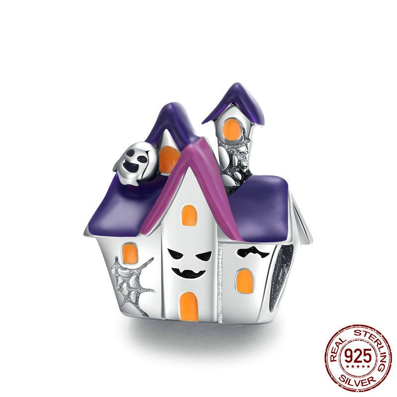 Purple Halloween Haunted House Diy Loose Beads Accessories
