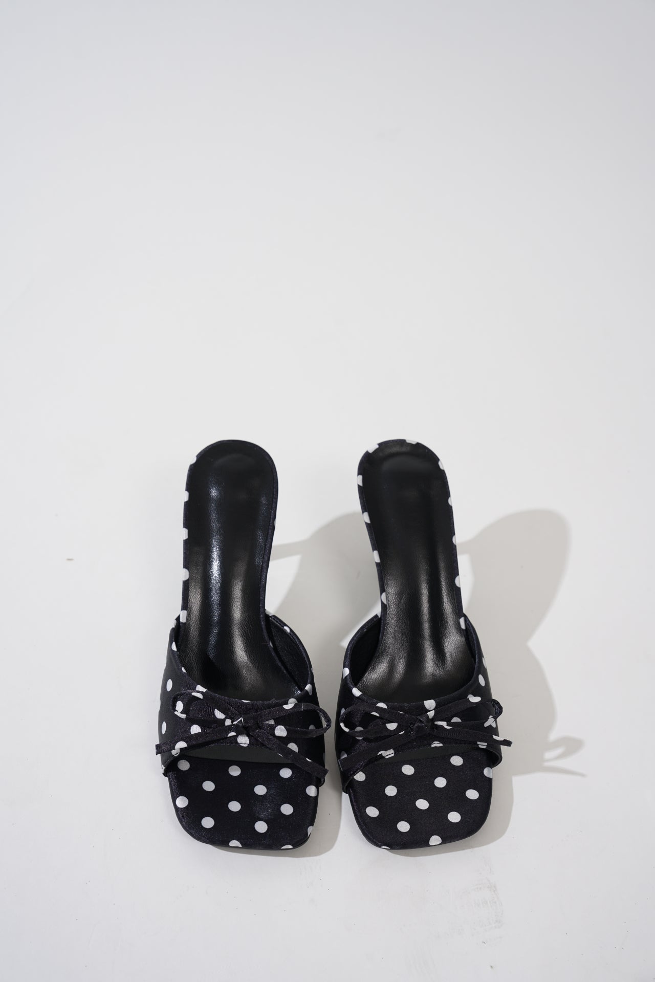 Women's French White Bow Polka Dot High Heel Slides, 2026 New Summer Stunning Open Toe Outdoor Slippers