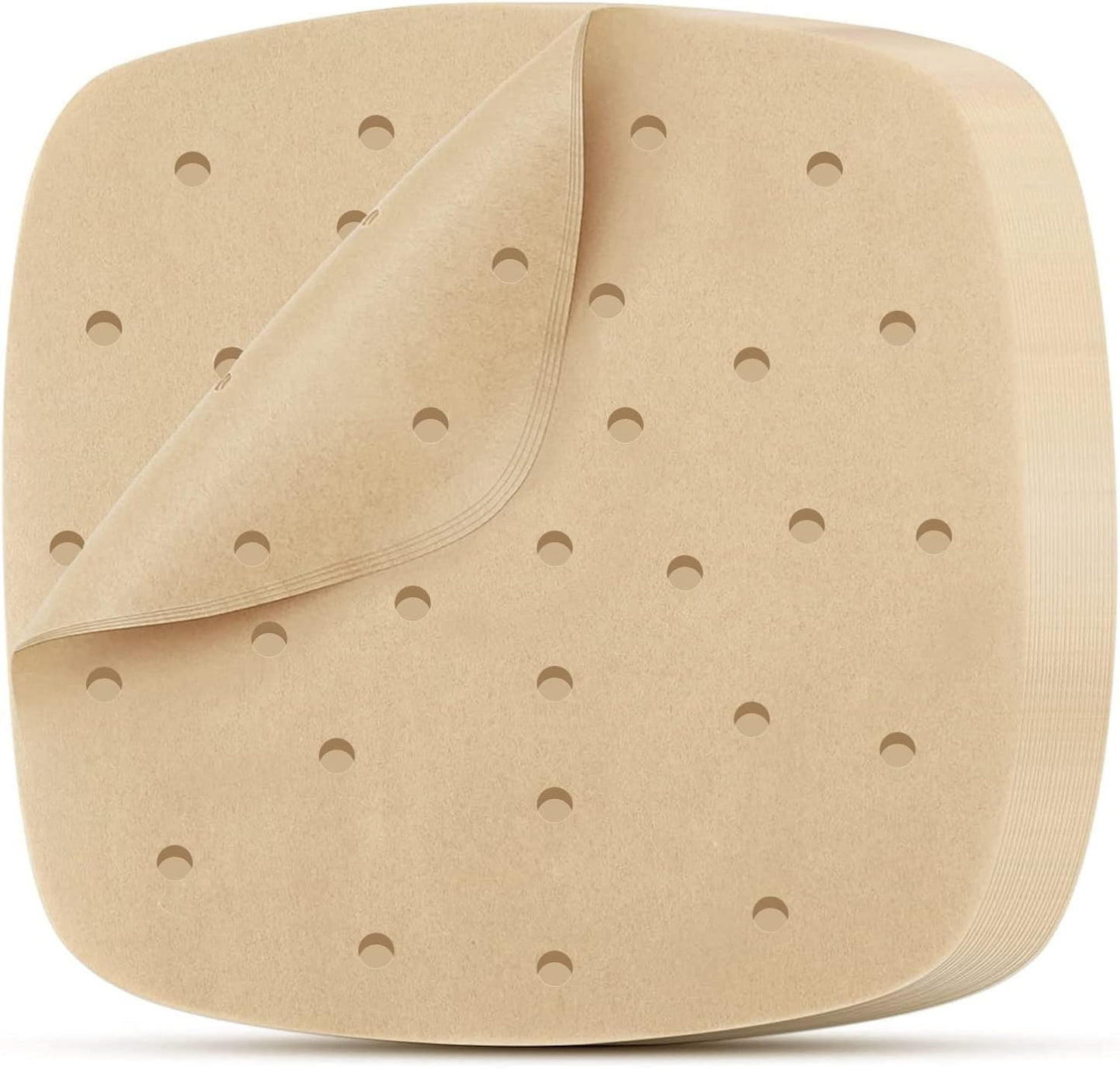 Air Fryer Paper Liners Disposable - 9in-23cm 100Pcs Air Fryer Parchment Paper Liners Square, Unbleached Perforated Parchment Paper Sheets For Air Fryer Accessories