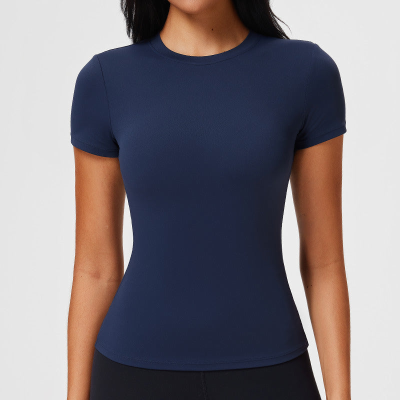Casual Sports T-shirt Women's Slim Fit And Quick-drying Nude Feel Fitness