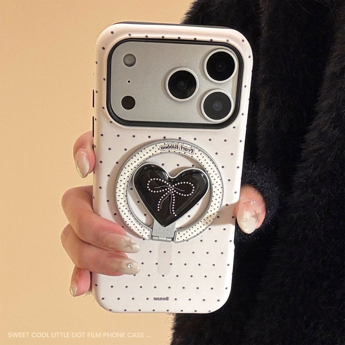 Pearl Bow Magnetic Holder Mobile Phone Case