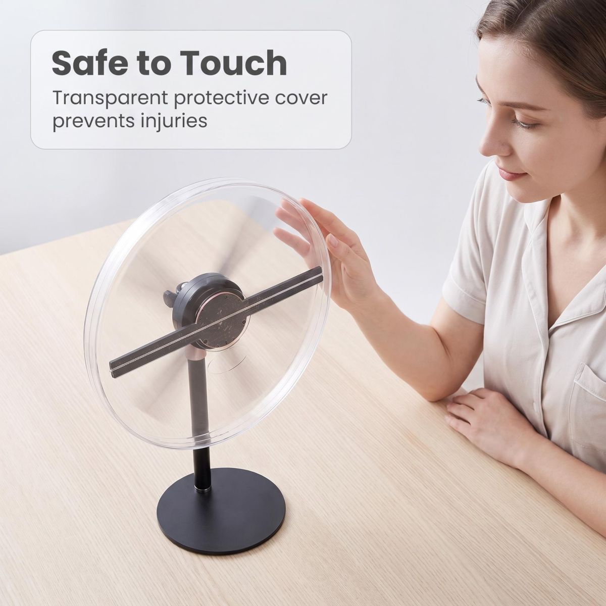 Wiilala Holographic Display Stand 12&20&30cm Naked-eye 3D Holographic Fan Advertising Machine Stereoscopic Floating Light Aerial Projector Gift Light Shopping Mall Home