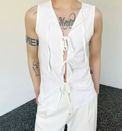 Abstinence Style Slim Fit Internet Celebrity Vest Men's Korean Version Trend