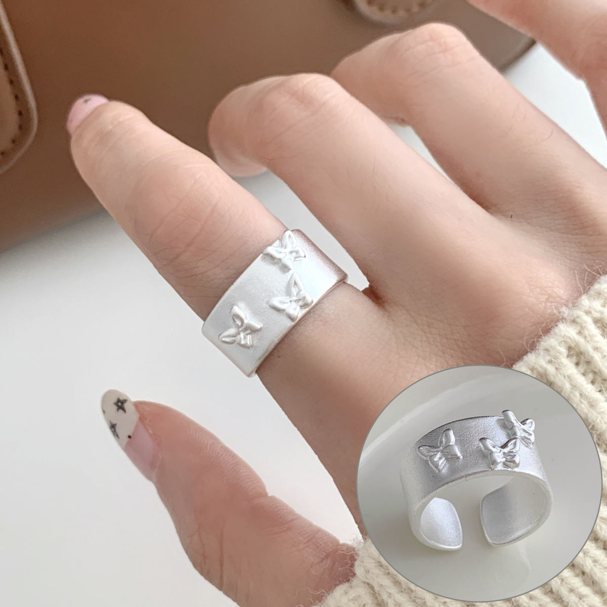 Korean Style Graffiti Adjustable Ring Women Fashion Irregular Finger Ring