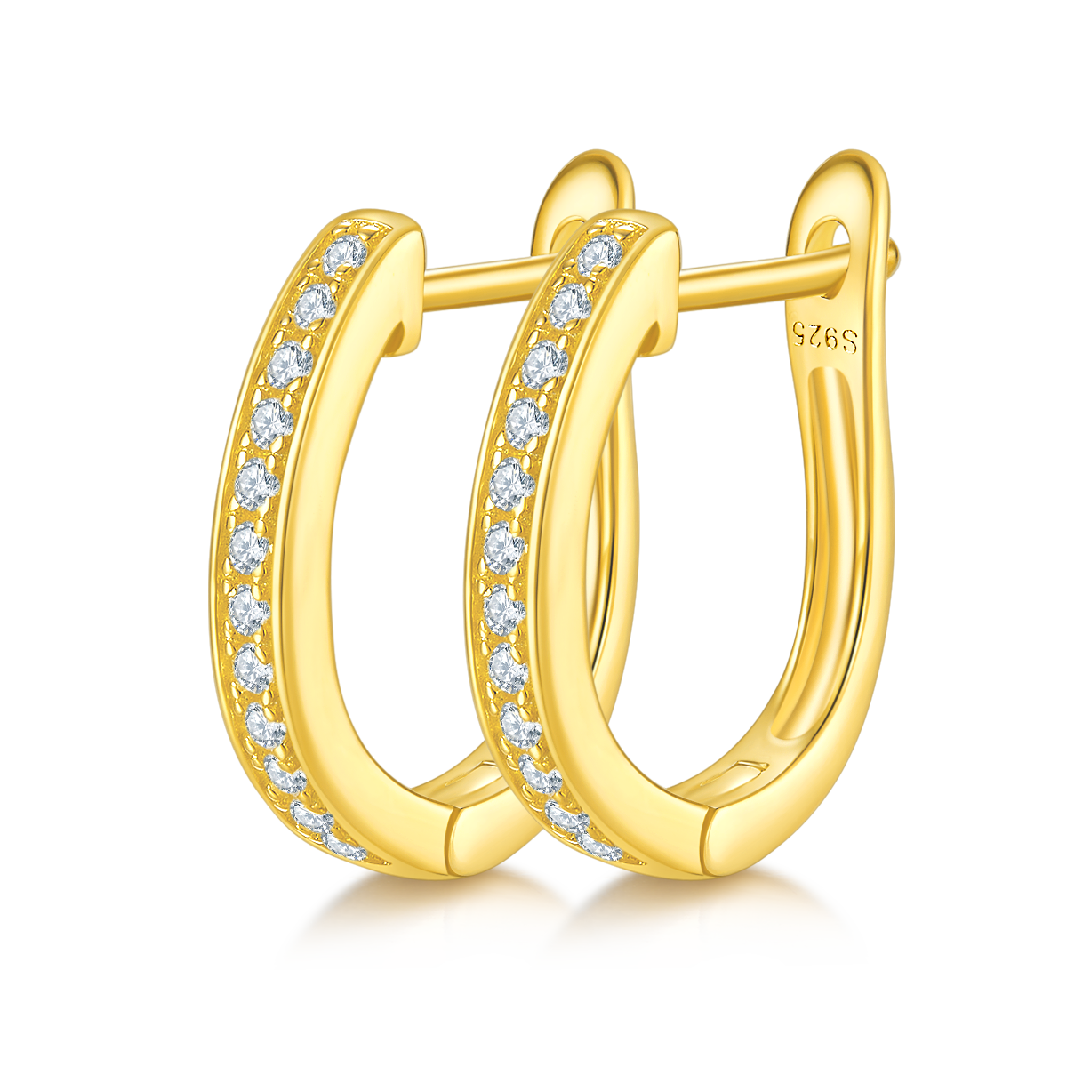 S925 Sterling Silver 24pcs Moissanite Huggie Hoop Earrings For Women 16mm Platinum Plated GRA Certified Hypoallergenic Gift Box