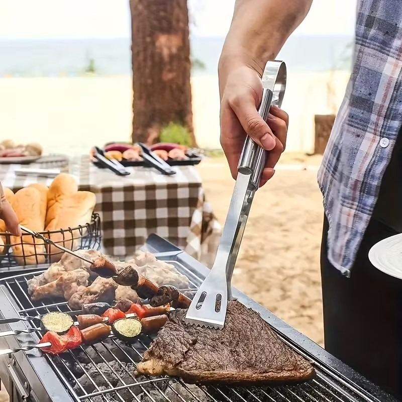 14X Stainless Steel BBQ Barbecue Tool Set Outdoor Grilling Utensils Kit Portable