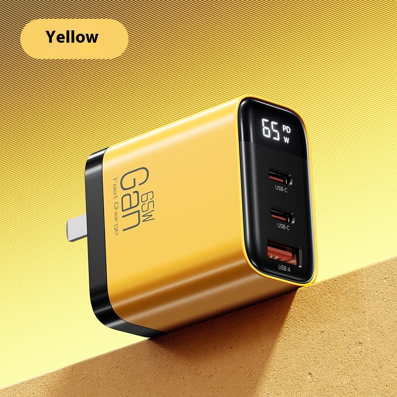 Gallium Nitride Three-port Charging Plug Smart Digital Display Mobile Phone Charger