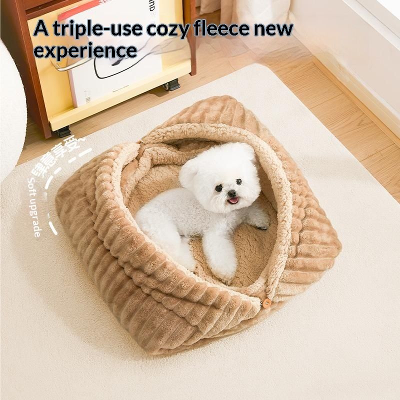 Winter Fleece-lined Cat Bed Foldable Pet Mat
