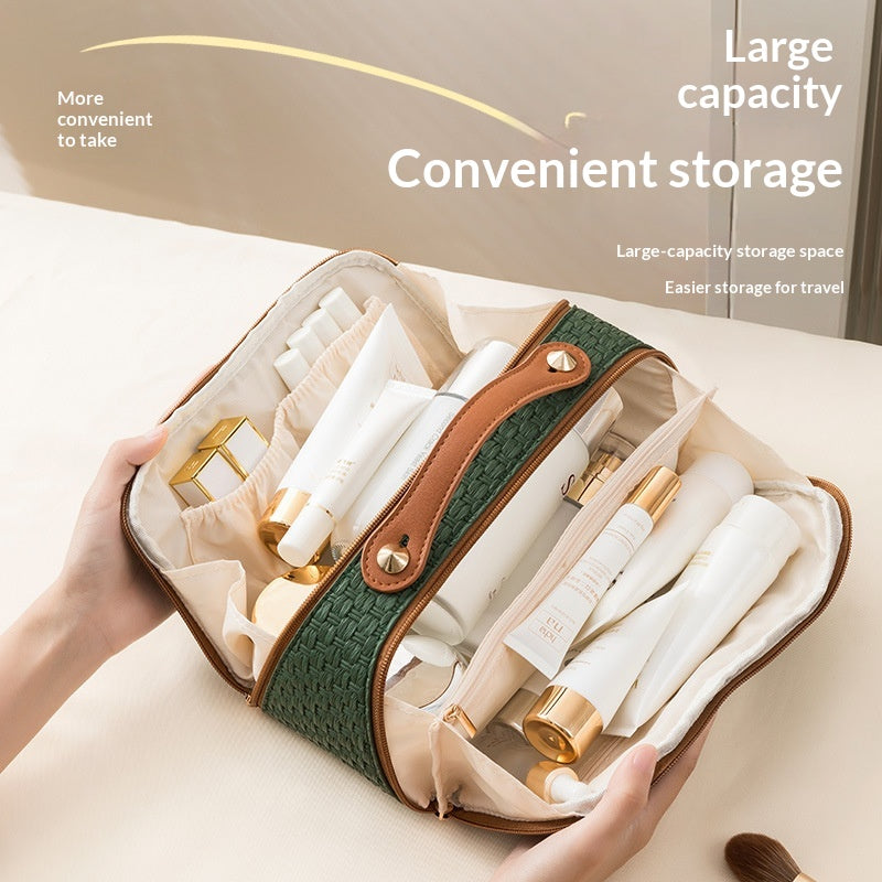 Portable Hard-Shell Toiletry And Makeup Bag For Travel