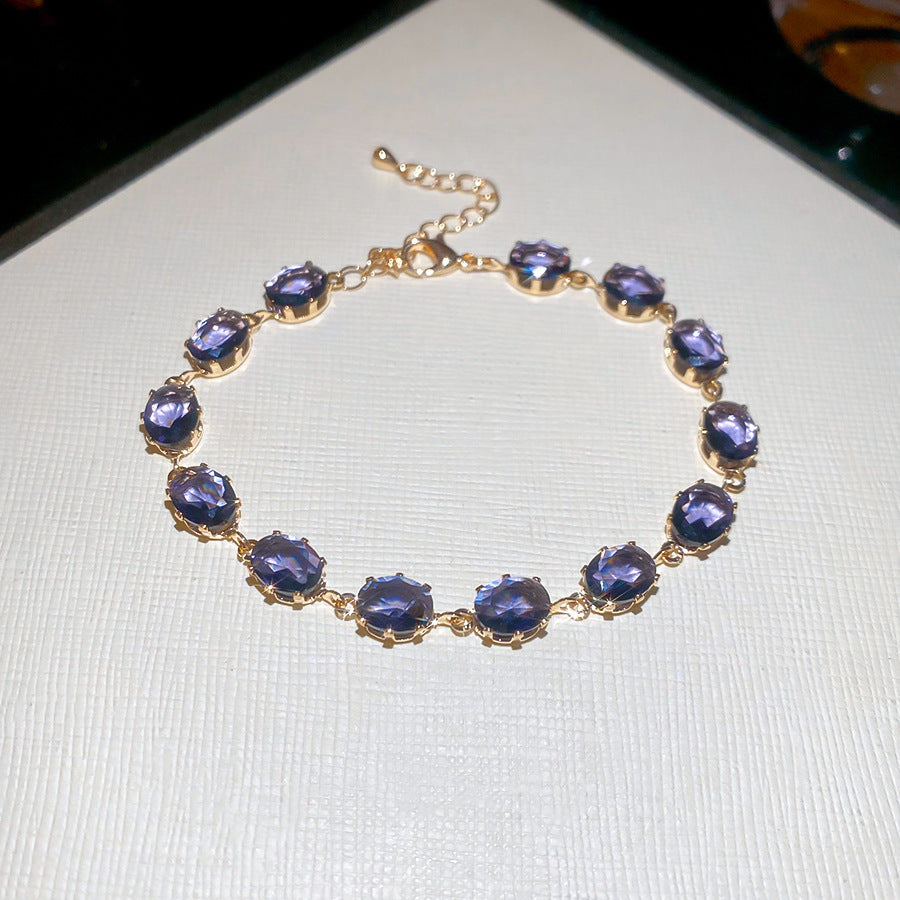 Ins Style Diamond-shaped Zirconia Bracelet  Gift Box Included Bangle Perfect Present