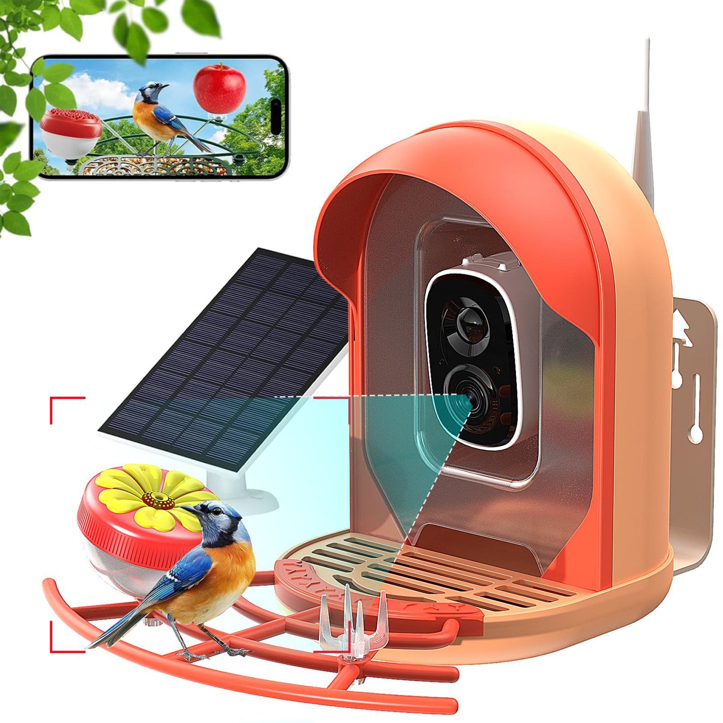 Smart Bird Feeder With AI-powered Camera Outdoor Solar Charging