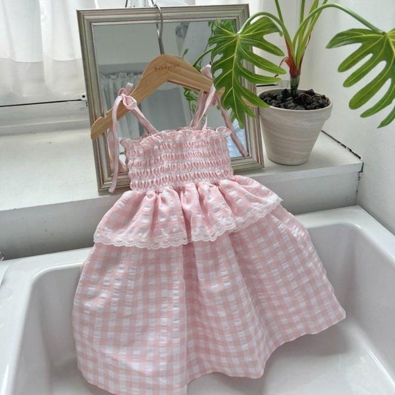 Baby Lace-up Bow Design Korean-style Instagram A-line Skirt