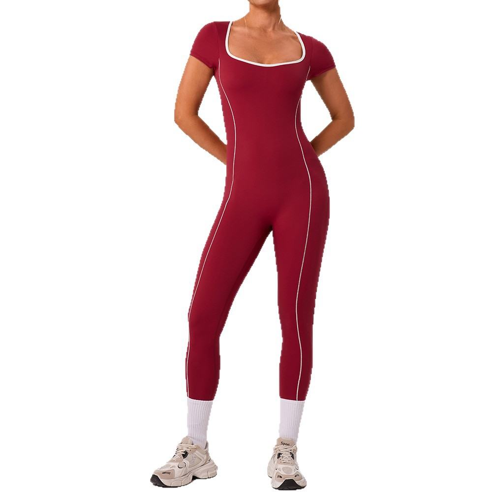 Womens Slim-fit Hollowout Jumpsuit Yoga Wear