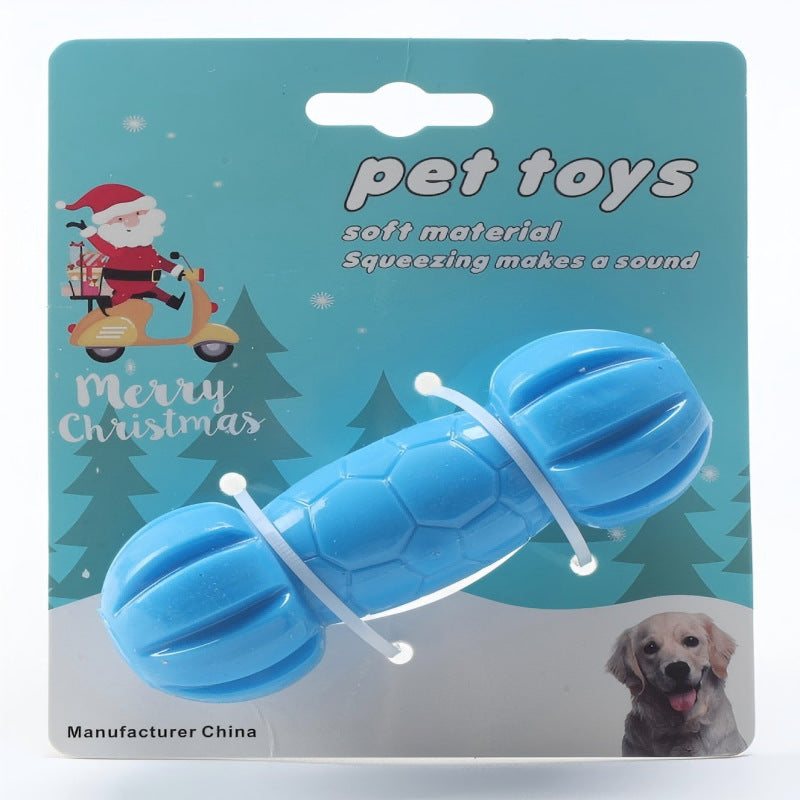 TPR Treat-dispensing Dumbbell Pet Toy Bite-resistant