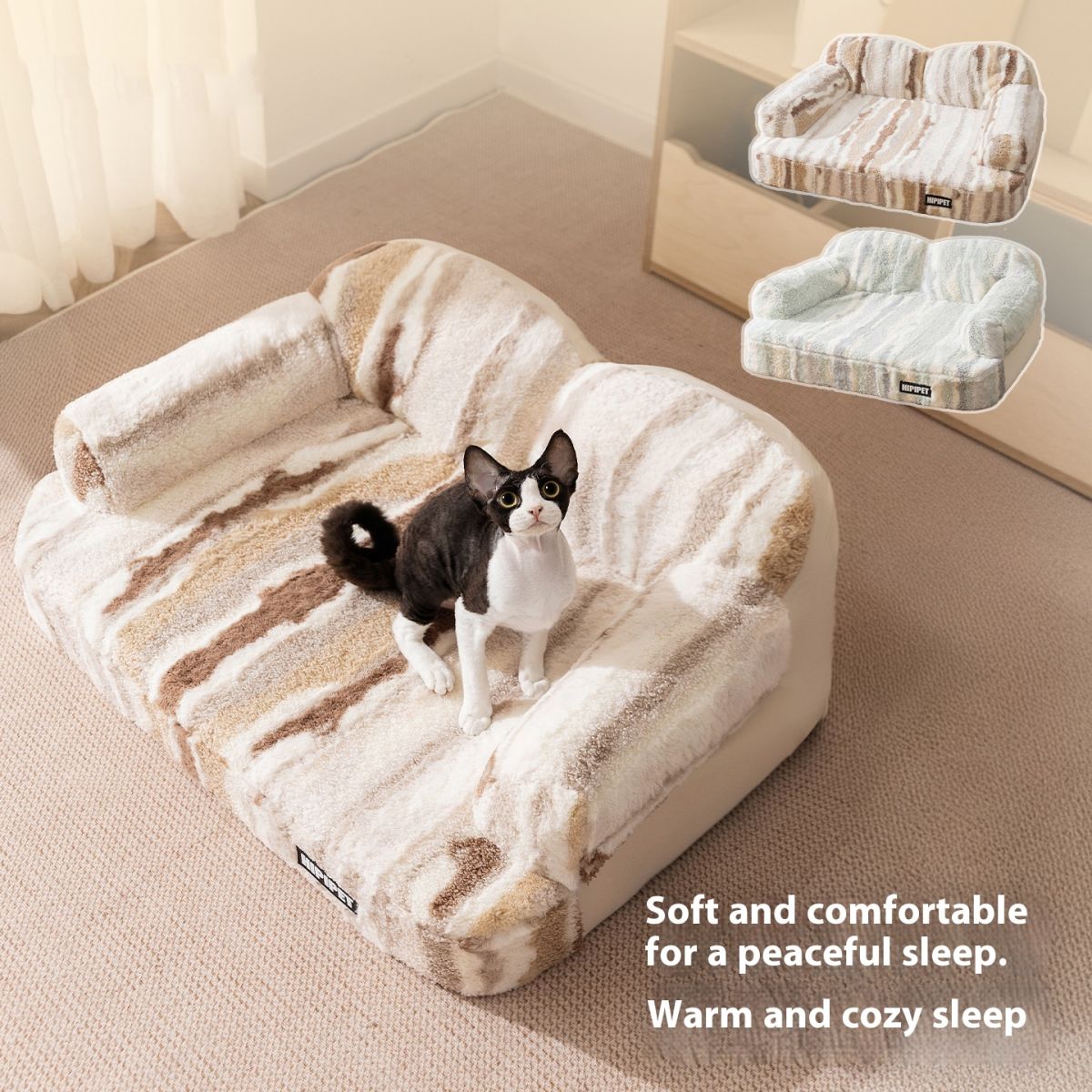 LaTeX Fleece-lined Thickened Sofa Backrest Pet Bed
