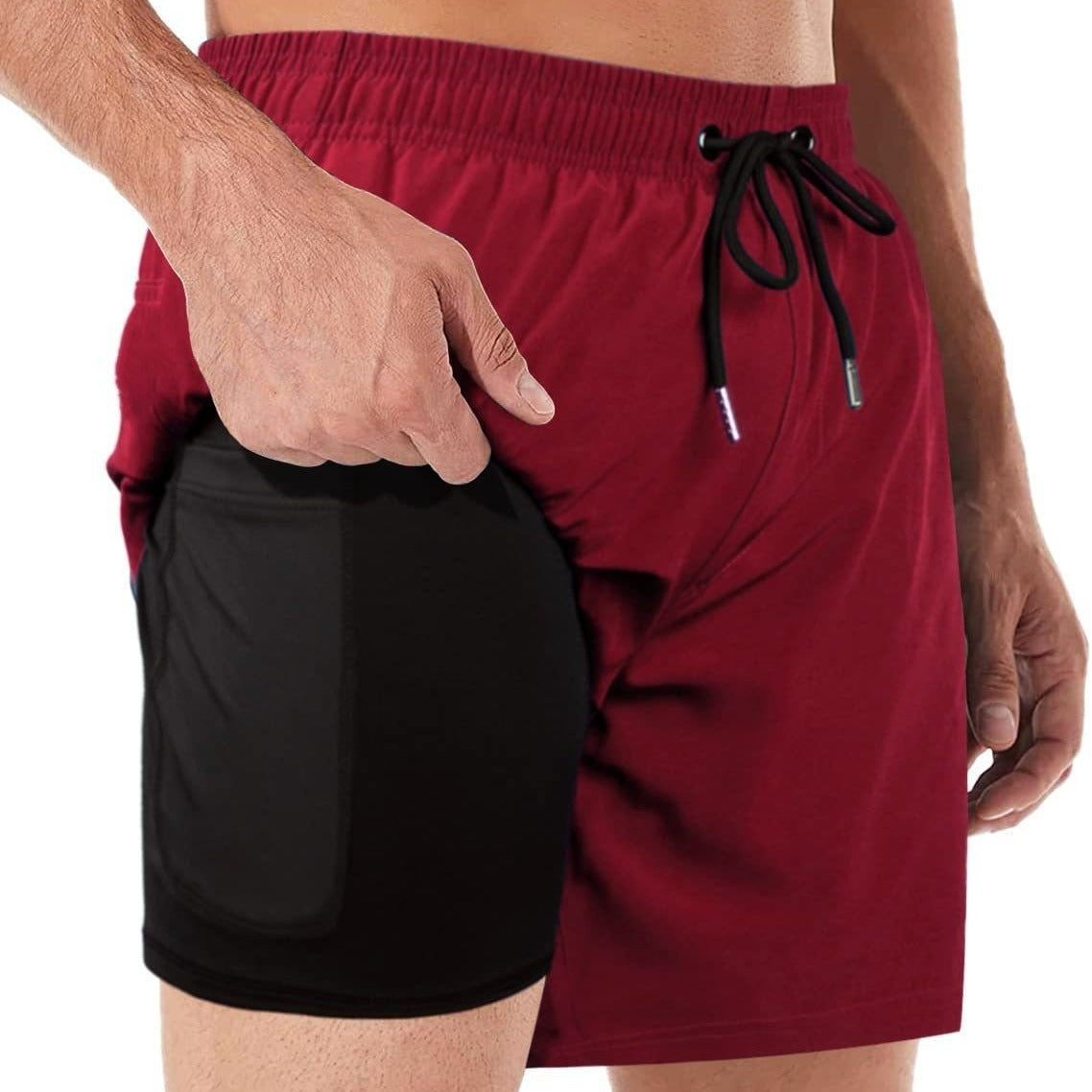 Swim Trunks With Compression Liner 2-in-1 For Casual And Fitness Use