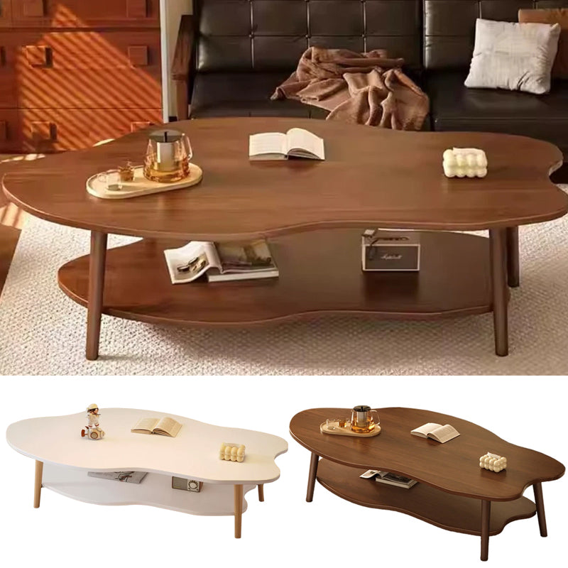 2 Layer Coffee Table Tea Table Cloud Modern Living Room Desk W  Storage Shelf UK