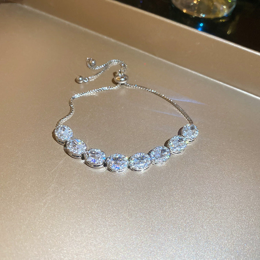Fashion Ins Geometric Zirconia Bracelet  Soft Bangle Elegant Versatile Fashion Hand Jewelry