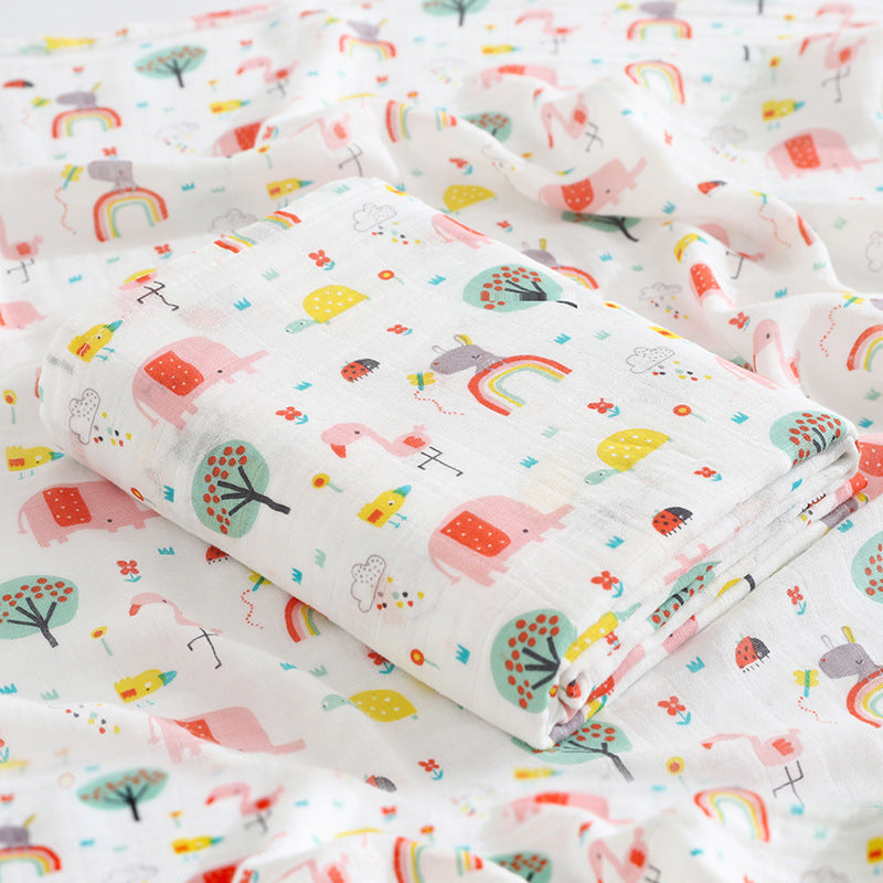Double-layer Bamboo-cotton Baby Bath Towel Newborn Gauze