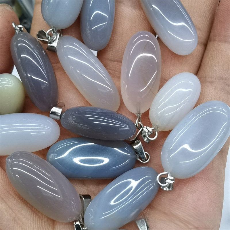 Natural Agate Unshaped Pendant Colorful Smooth Ornament Accessories