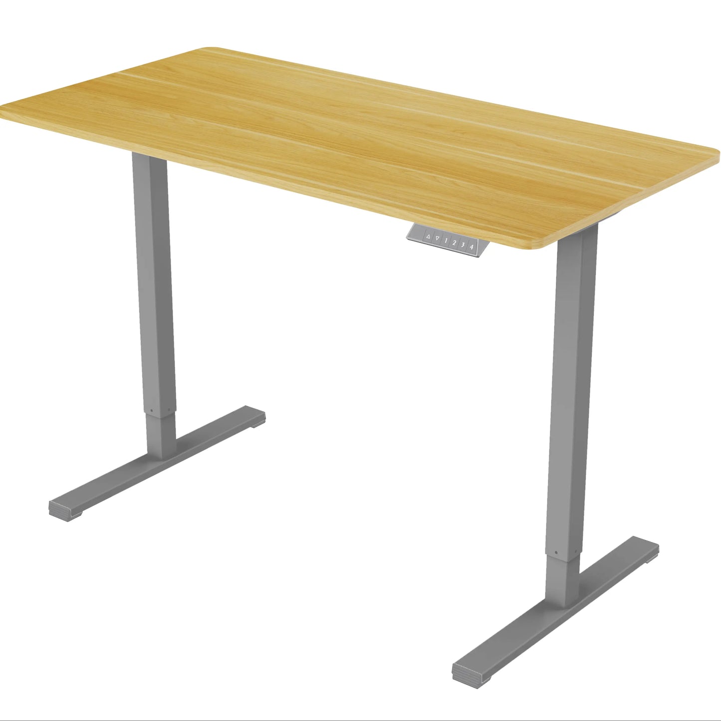 Electric Standing Desk Adjustable Height Desk Home Office Computer Workstation Sit Stand Up Desk, 48 X 24 Inches Grey Frame -Maple Top