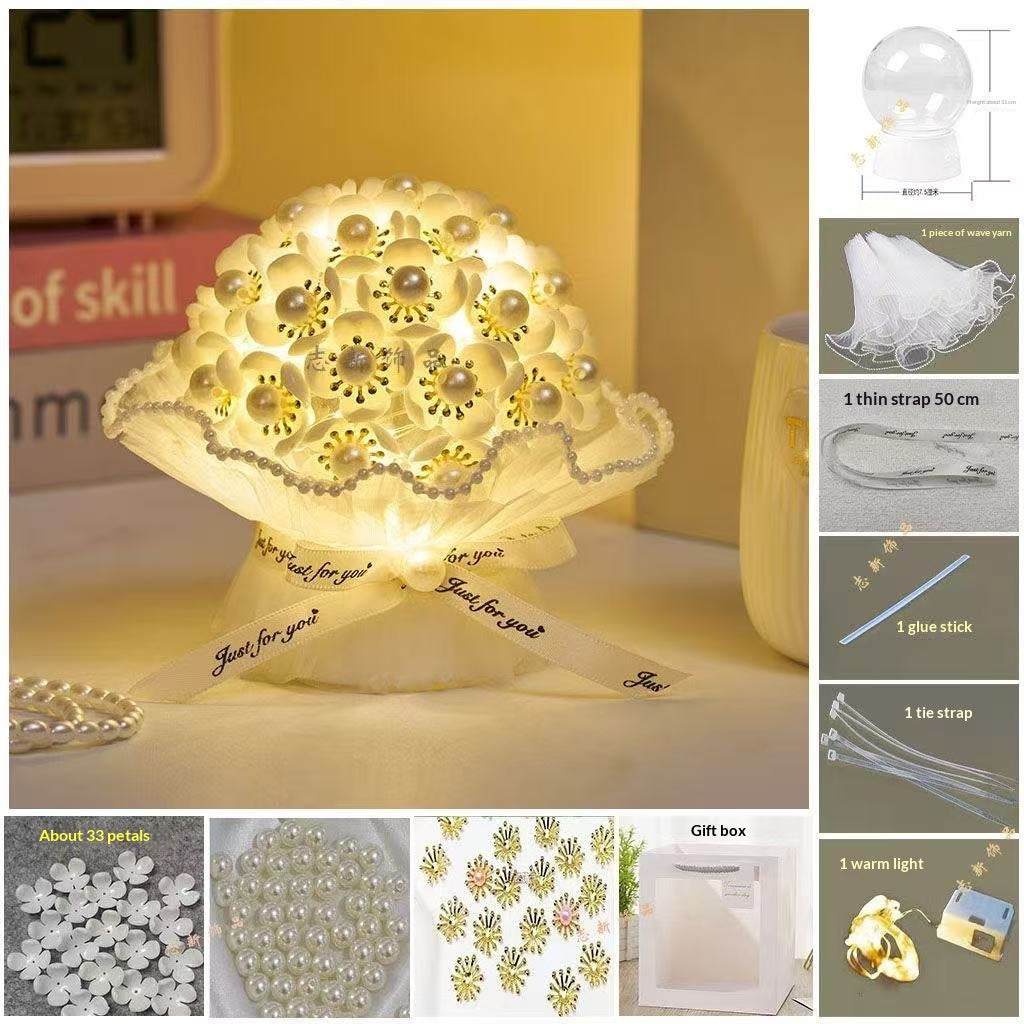 Handwoven DIY Rose Night Light Bouquet Gift