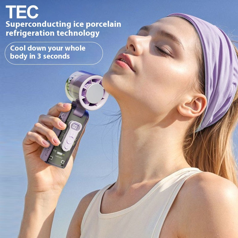 Handheld High-speed Folding Ice Cooling Fan