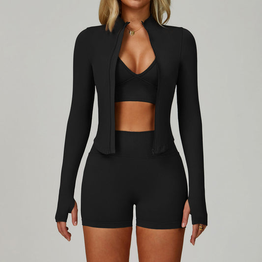 Seamless Tight Yoga Waist Outdoor Sports Suit