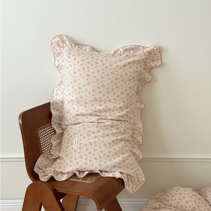 Korean-style Floral Cotton Gauze Pillowcase