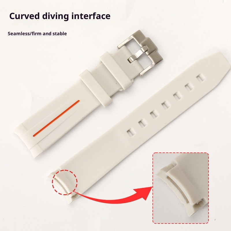 Curved Silicone Smart Watch Strap