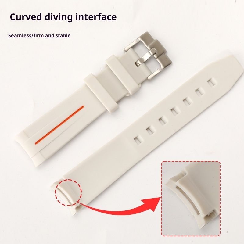 Curved Silicone Smart Watch Strap
