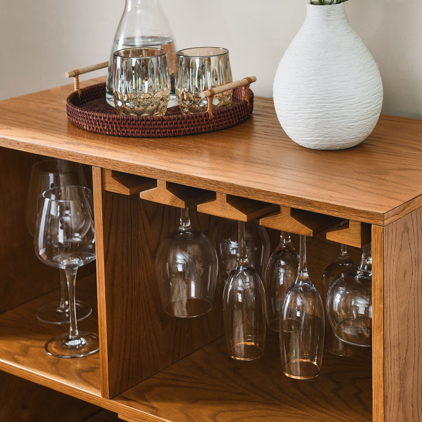 31.5  Liquor Cabinet With Wine Glass Holder & Wine Rack & Adjustable Shelf, Wine Cabinet, Kitchen Coffee Bar Cabinet, Rustic Sideboard Buffet  Cabinet With Storage For Home Farmhouse Dining Room