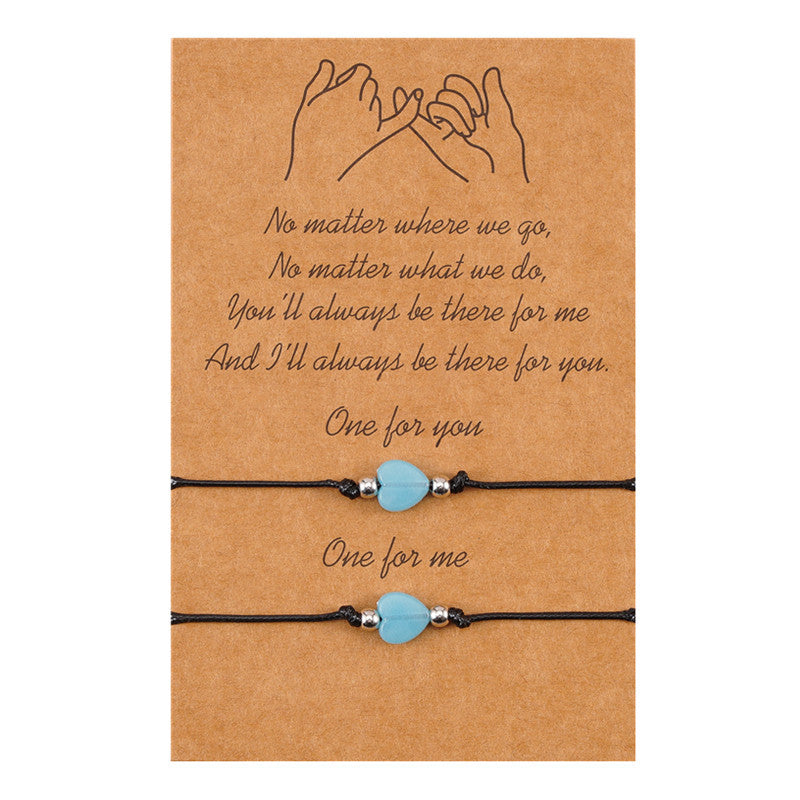 Europe And America Best Selling Luminous Pendant Card Necklace Love
