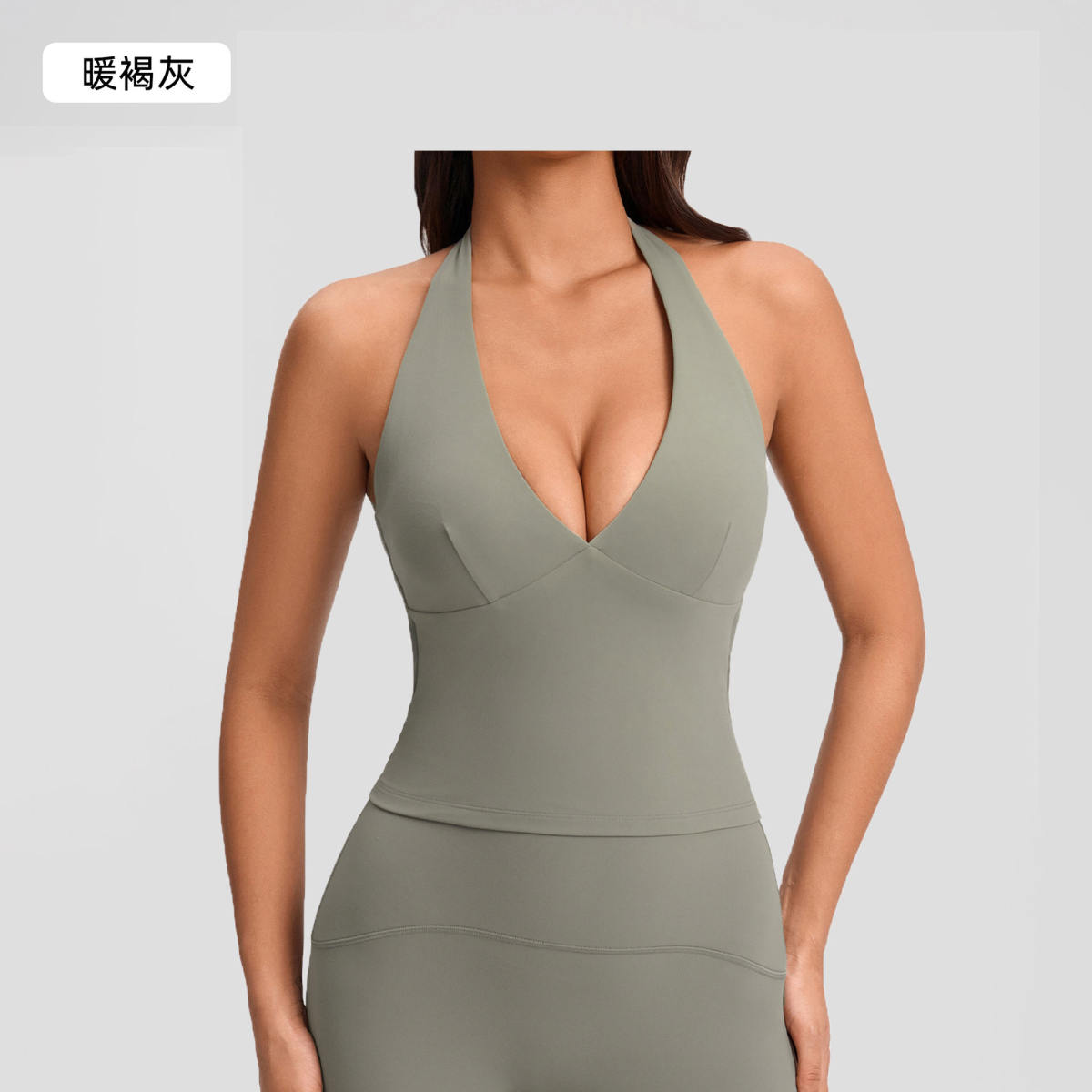 European And American Women's Halter Vest, Fashionably Sexy Deep V-neck, Stretch Slim-fit, Backless Yoga Sports Bra