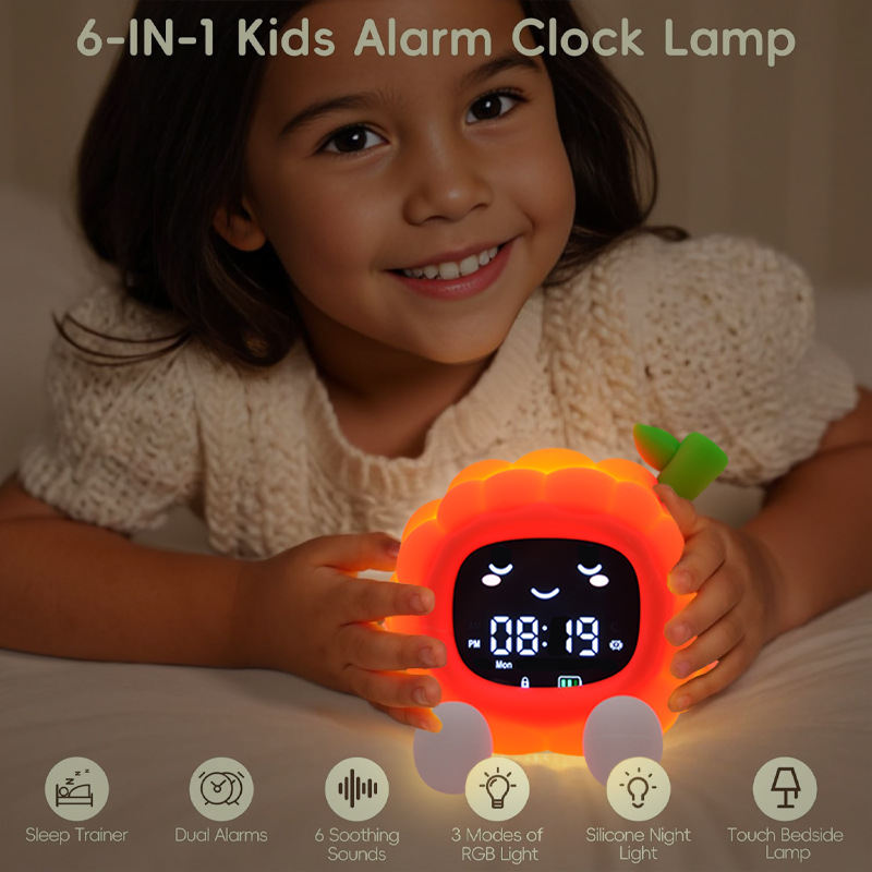 Cartoon Lychee Alarm Clock White Noise Mobile Phone Holder Multifunctional