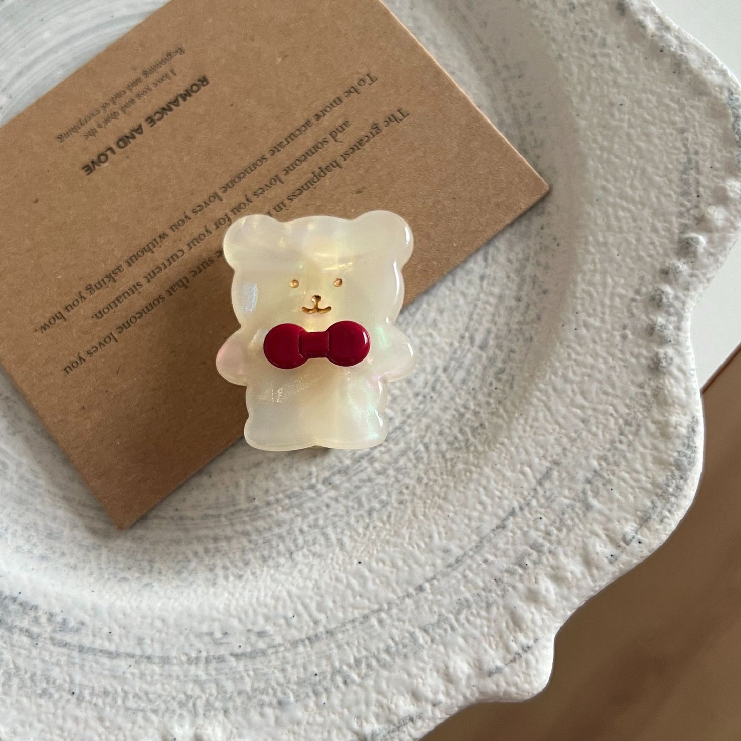 Retro Little Bear Cute Bow Hair Clip For Bangs