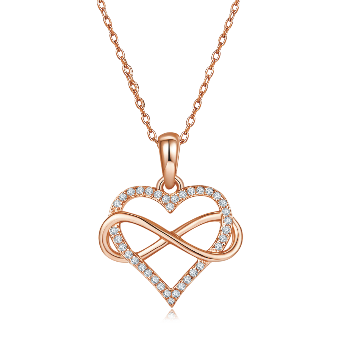 S925 Sterling Silver 4g Infinity Heart Necklace 45cm 36 Stone Moissanite Pendant With GRA, Platinum Plated Romantic Gift Box Set For Women
