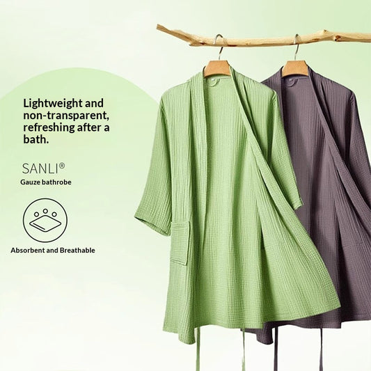 Pure Cotton Gauze Bath Robe Couples Loungewear