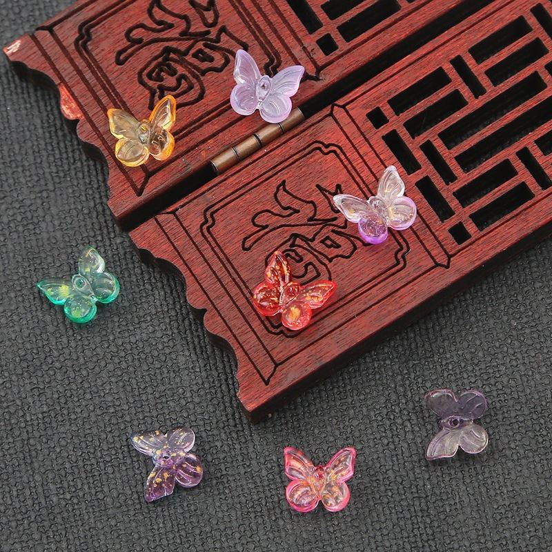 10 Czech Glass Small Butterfly Antique Accessories