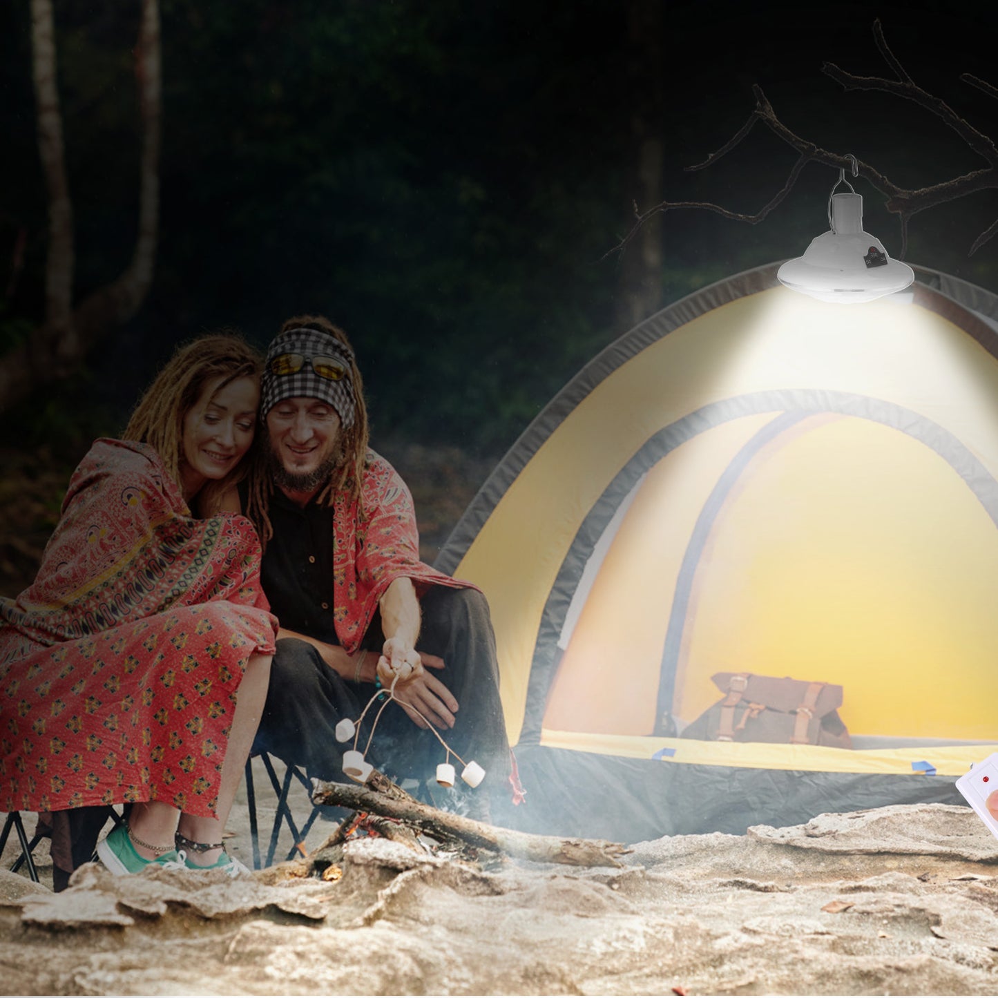 1Pc Solar Camping Lantern With Remote 3 Light Modes 3 Charging Methods IP65 Waterproof For Patio Tent Garden Hiking Power Failure Hurricane