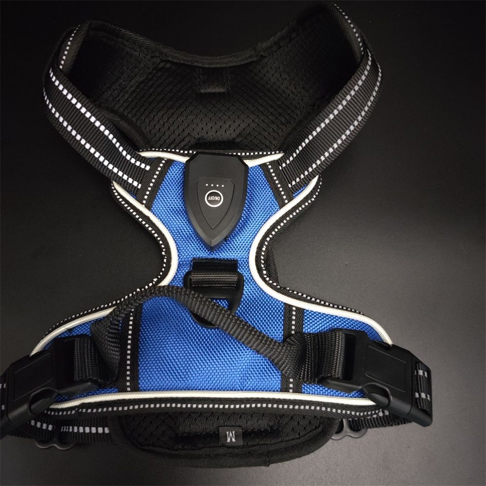 LED Pet Light-Up Harness Nighttime Dog Walking Anti-Collision Adjustable Flashing Vest For Cats And Dogs
