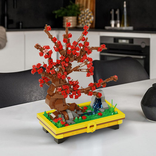 Plum Blossom Bonsai Tree Building Blocks Set Educational Bricks Building Kit Home DEcoration Plant C Ollection