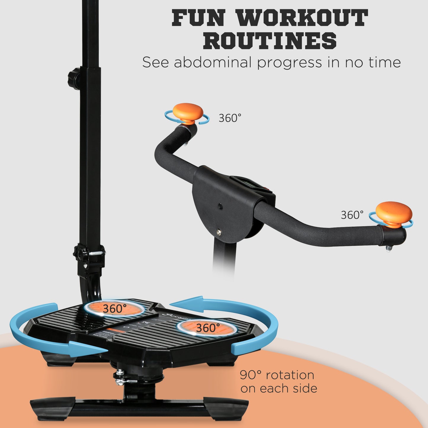 Soozier Foldable Ab Twister Board For Waist Trimming With Screen Showing Time, Calories, Etc., Ab Workout Equipment For Women & Men, Core Fitness Training Ab And Butt Workout Equipment