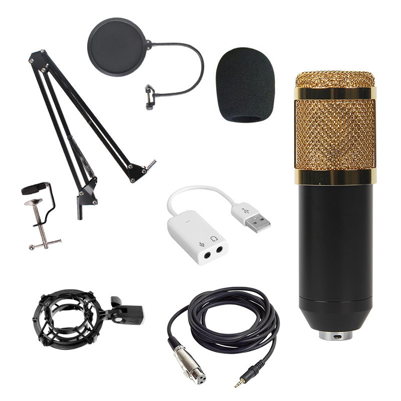 BM800 Condenser Microphone Kit For Computer Recording Anti-Blast Live Streaming Sound Card Wired Karaoke Microphone Dedicated For Livestreaming