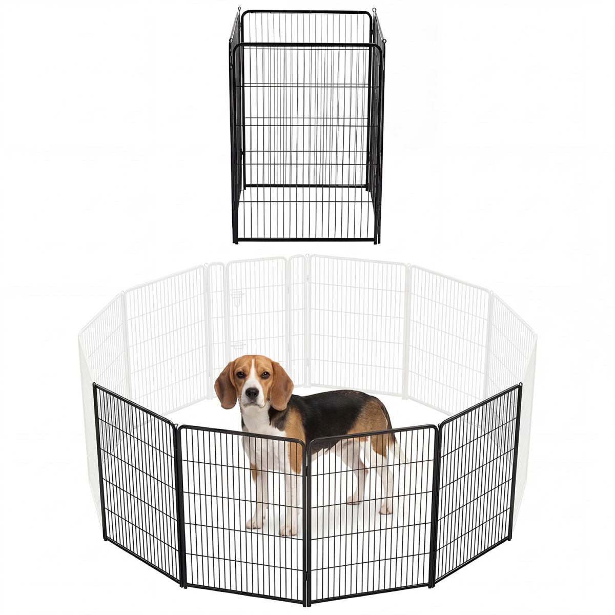 Metal Material, Foldable Pet Fence With A Door, Suitable For Small, Medium And Large-sized Dogs Outdoors