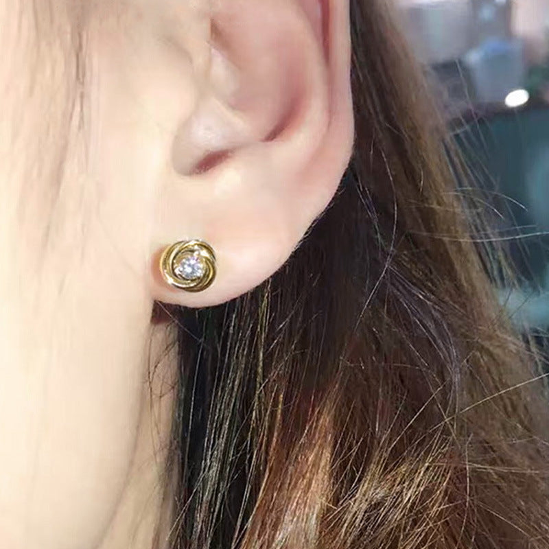 Korean-style Minimalist Gold-plated Copper Earrings